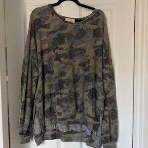 Camo Gray Pullover Sweater
